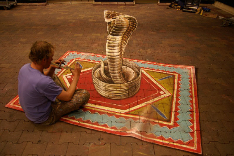 Удивительный 3D Street Painting